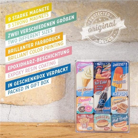 Retro-Style Fridge Magnets, American Diner – Gift idea for USA & Diner Fans - Picture 4 of 6